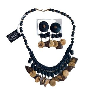 Hand made in Philippines necklace and earring set